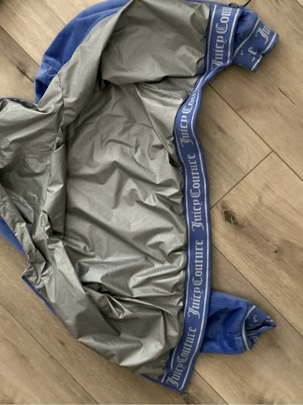Juicy Couture Royal Reversible Blue Velour Zip Hoodie - Picture 5 of 5